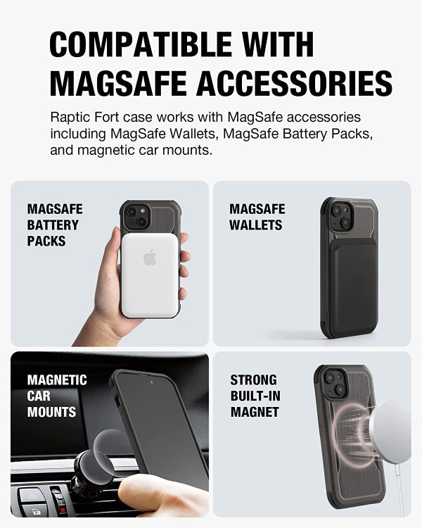 iPhone 14 Raptic Fort Magsafe Case, Military Grade 20ft Drop Protection Case - Charcoal - Image 2