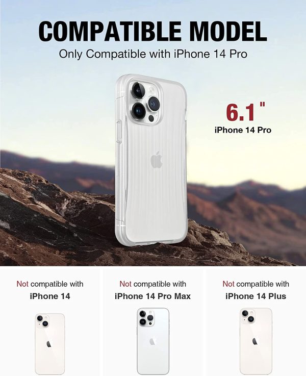 iPhone 14 Pro Raptic Clutch Case, Military Grade 10ft Drop Protection Case - Clear - Image 3