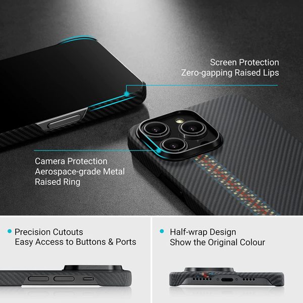 iPhone 14 Pro Max MagEZ Case 3 MagSafe Compatible Carbon Fiber Magnetic Case by PITAKA - Rhapsody 600D - Image 5
