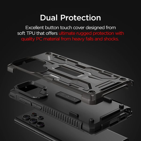 Galaxy S22 Ultra Terra Guard Rugged Dual Guard Case by VRS Design - Metal Black - Image 4