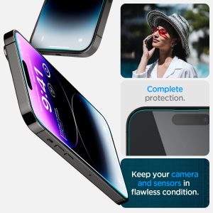 Apple iPhone 14 Pro Max EZ Fit Screen Protector Case Friendly by Spigen - 2 PACK - AGL05202 - Image 4