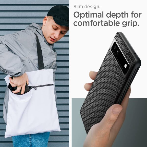 Google Pixel 6a Liquid Air Case by Spigen ACS04474 - Matte Black - Image 8