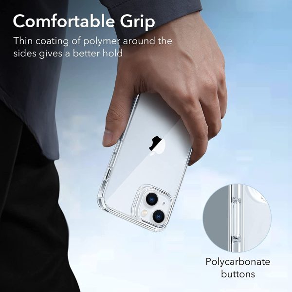 71ypyJ34jVL._AC_SL1500_ Apple iPhone 14 Plus Krystec Case Reduced Yellowing Resistant with Shockproof Military-Grade Protection and Polycarbonate Buttons - Clear - Image 8