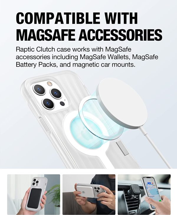 iPhone 14 Pro Raptic Clutch Magsafe Case, Military Grade 10ft Drop Protection Case - Clear - Image 4