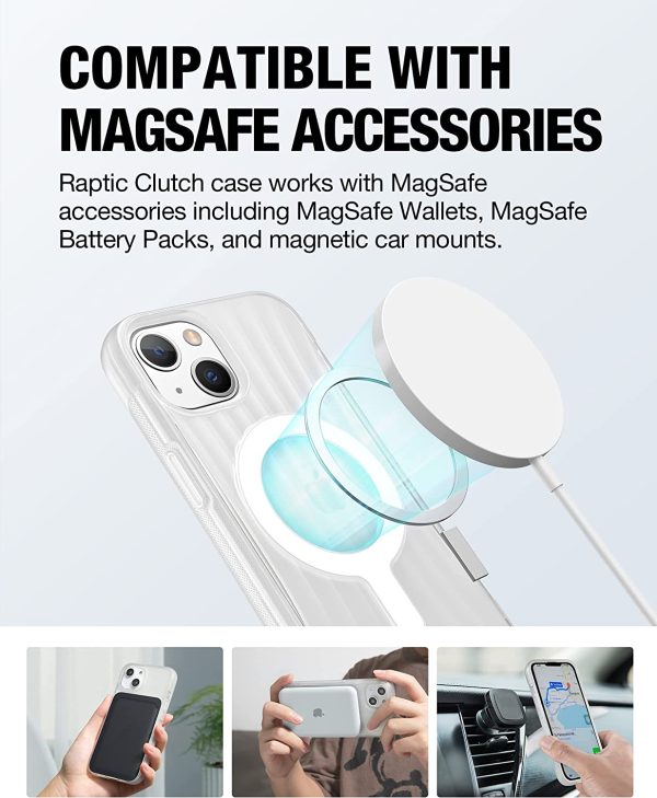 iPhone 14 Plus Raptic Clutch Magsafe Case, Military Grade 10ft Drop Protection Case - Clear - Image 3