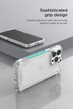 iPhone 14 Pro Terra Guard Crystal Case Non-Slip Grip Case, Clear but Sturdy Case with Tempered Glass Screen and Camera Protector By VRS Design - Clear - Image 6