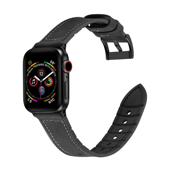 GentryLeatherBand-Black-1_2048x JCPAL Gentry Premium Leather Band for Apple Watch 38 / 40 / 41 mm - Black - JCP3946 - Image 1