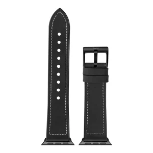 JCPAL Gentry Premium Leather Band for Apple Watch 38 / 40 / 41 mm - Black - JCP3946 - Image 3