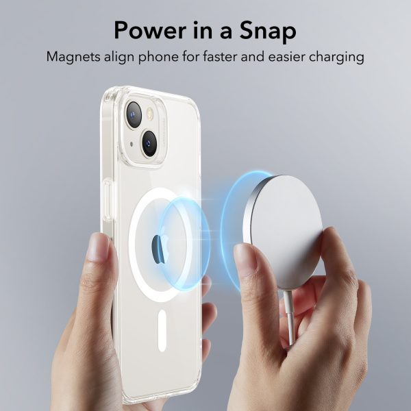 Apple iPhone 14 Plus Classic Hybrid Magnetic Case with HaloLock MagSafe enabled, Shockproof Military-Grade Protection, Scratch-Resistant Back - Clear - Image 3