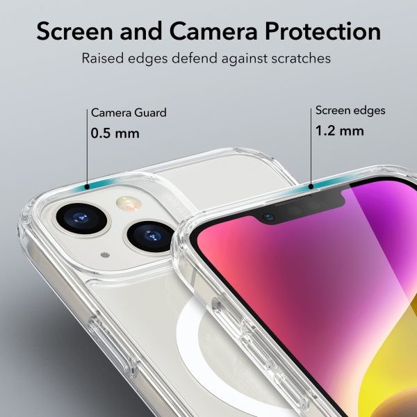 Apple iPhone 14 Plus Classic Hybrid Magnetic Case with HaloLock MagSafe enabled, Shockproof Military-Grade Protection, Scratch-Resistant Back - Clear - Image 7