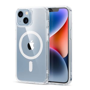 Apple iPhone 14 Plus Classic Hybrid Magnetic Case with HaloLock MagSafe enabled, Shockproof Military-Grade Protection, Scratch-Resistant Back - Clear