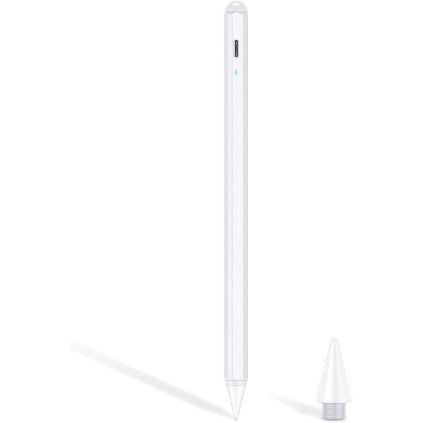 ESR Stylus Pen for iPad, Touch Screen Stylus, Tilt Sensitivity, Magnetic Attachment, Palm Rejection, Active Pen for iPad 9/8/7/6, iPad Pro 11, iPad Pro 12.9, iPad Mini 6/5, and iPad Air 5/4/3, White - Image 1