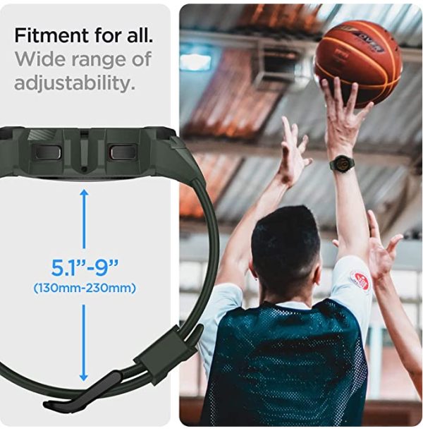 fitting Galaxy Watch 5 / Galaxy Watch 4 Band & Case for 44 mm Rugged Armor Pro - ACS05395 - Military Green - Image 5