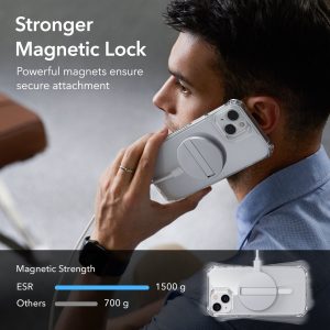 Apple iPhone 14 Plus Air Armor Rugged TPU Case with Halolock Magnetic Ring for MagSafe Enabled Charging - Clear - Image 4