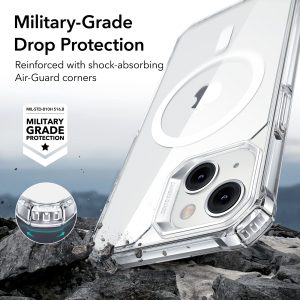 Apple iPhone 14 Plus Air Armor Rugged TPU Case with Halolock Magnetic Ring for MagSafe Enabled Charging - Clear - Image 5