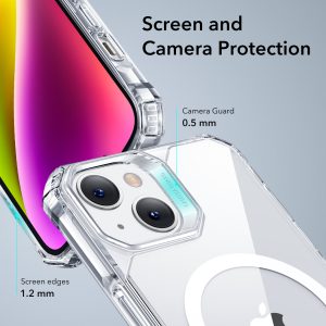 Apple iPhone 14 Plus Air Armor Rugged TPU Case with Halolock Magnetic Ring for MagSafe Enabled Charging - Clear - Image 7