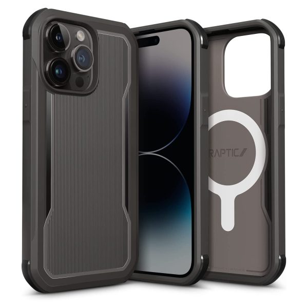 raptic fort magsafe black iphone 14 pro iPhone 14 Pro Max Raptic Fort Magsafe Case, Military Grade 20ft Drop Protection Case - Charcoal - Image 1
