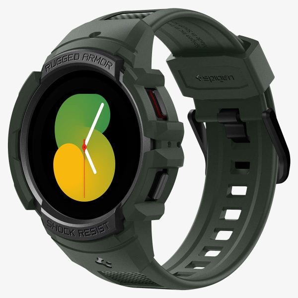 rugged armor pro watch 5 44mm green Galaxy Watch 5 / Galaxy Watch 4 Band & Case for 44 mm Rugged Armor Pro - ACS05395 - Military Green - Image 1