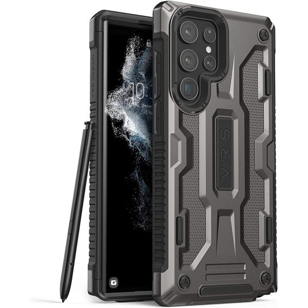 Galaxy S22 Ultra Terra Guard Rugged Dual Guard Case by VRS Design - Metal Black - Image 1