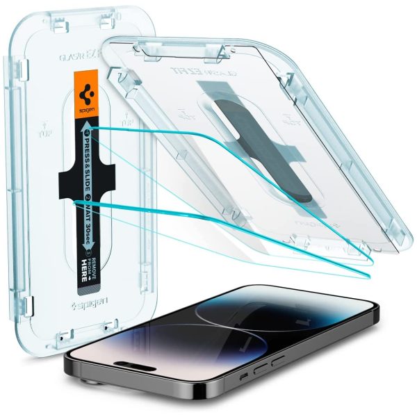 Apple iPhone 14 Pro EZ Fit Screen Protector Case Friendly by Spigen - 2 PACK - AGL05214 - Image 1