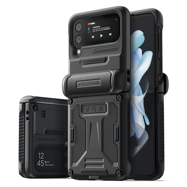 z flip 4 black Galaxy Z Flip 4 Ultra Terra Guard Active Case by VRS Design - Matte Black - Image 1