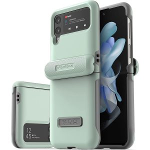 Galaxy Z Flip 4 Modern Case with Semi-Auto Hinge by VRS Design - Marine Green