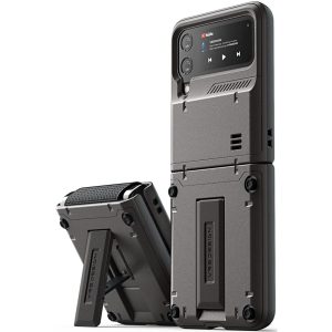 Galaxy Z Flip 4 QuickStand Active Kickstand Case by VRS Design - Metal Black