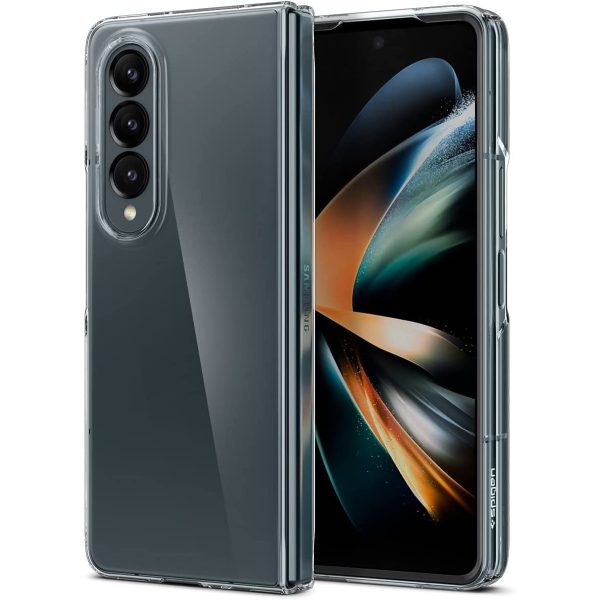 z fold 4 air skin clear spigen Galaxy Z Fold 4 Air Skin Non Yellowing Case by Spigen - ACS05104 - Crystal Clear - Image 1