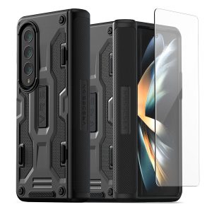 Galaxy Z Fold 4 Terra Guard Active Case by VRS Design Premium [Anti Scratch Hinge Protection] Case with FREE Tempered Glass Screen Protector - Matte Black