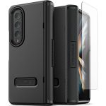 Galaxy Z Fold 4 Terra Guard Modern Case by VRS Design Premium Modern Neat Style [Anti Scratch Hinge Protection] Case with Tempered Glass Screen Protector - Matte Black