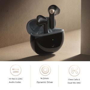 SoundPEATS Air3 Deluxe HS Bluetooth 5.2 Earphones Hi-Res Audio Wireless Earbuds with LDAC Codec, in-Ear Detection,App Support  - Black - BB - Image 5