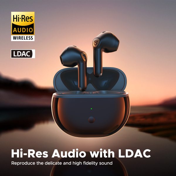 SoundPEATS Air3 Deluxe HS Bluetooth 5.2 Earphones Hi-Res Audio Wireless Earbuds with LDAC Codec, in-Ear Detection,App Support  - Black - BB - Image 2