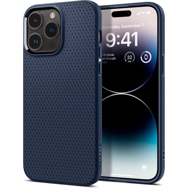 Apple iPhone 14 Pro Max Liquid Air Case by Spigen - ACS04814 - Navy Blue - Image 1
