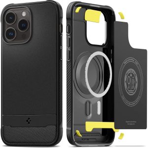 Apple iPhone 14 Pro Rugged Armor with Magsafe Compatible Case by Spigen - ACS04956 - Matte Black