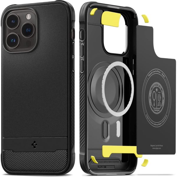 Apple iPhone 14 Pro Rugged Armor with Magsafe Compatible Case by Spigen - ACS04956 - Matte Black - Image 1