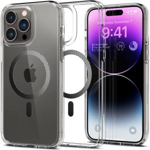Apple iPhone 14 Pro Max Ultra Hybrid MagFit MagSafe Enabled Case by Spigen - ACS04826 - Carbon Fiber