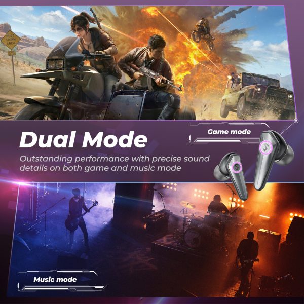 3 SoundPEATS CyberGear Gaming True Wireless Earphone with Bluetooth 5.3, Ultra Low Latency 45ms, RGB Light Strip & Dual Mic Noise Cancellation – AMT - Black - Image 8