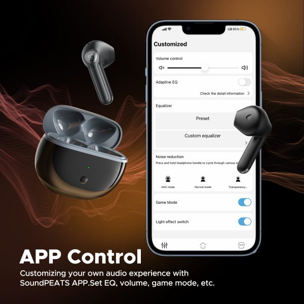 SoundPEATS Air3 Deluxe HS Bluetooth 5.2 Earphones Hi-Res Audio Wireless Earbuds with LDAC Codec, in-Ear Detection,App Support  - Black - BB - Image 7