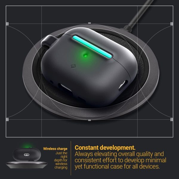 Airpods Pro 2022 NanoPop Dual tone Liquid Silicone Case by Caseology - Prune Charcoal - ACS05427 - Image 7