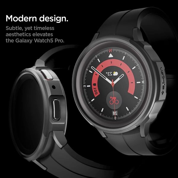 614NNhe7-ML._AC_SL1200_ Galaxy Watch 5 Pro Case 45mm Spigen Liquid Air Case - ACS05185 - Matte Black - Image 6