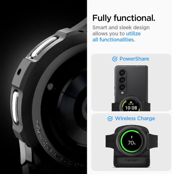 614hyZCTUWL._AC_SL1200_ Galaxy Watch 5 Pro Case 45mm Spigen Liquid Air Case - ACS05185 - Matte Black - Image 5