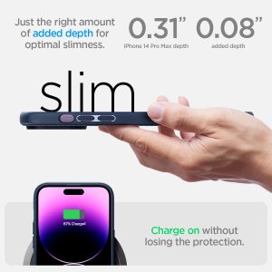 Apple iPhone 14 Pro Max Mag Armor with Magsafe Comaptibility Case by Spigen - ACS04845 - Navy Blue - Image 8