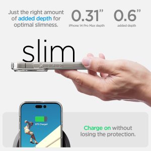 Apple iPhone 14 Pro Max Quartz Hybrid Glass Back Case with Drop Protection by Spigen - ACS04830 - Crystal Clear - Image 3