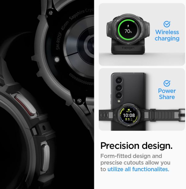 Galaxy Watch 5 Pro Case & Band 45mm Spigen Rugged Armor Pro - ACS05301 - Matte Black - Image 3