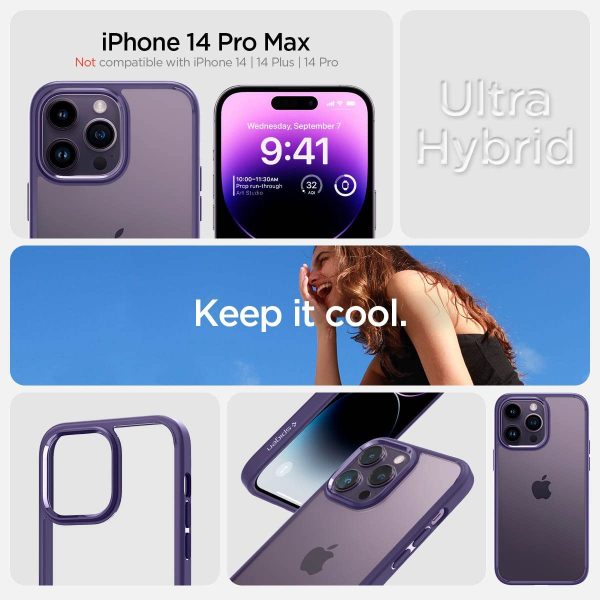 Apple iPhone 14 Pro Max Ultra Hybrid TPU + PC Case by Spigen - ACS05574 - Deep Purple - Image 5