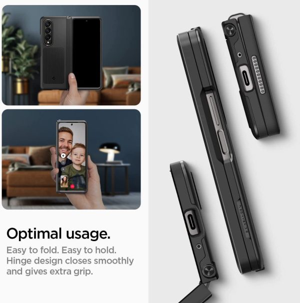 Galaxy Z Fold 4 Neo Hybrid S Kickstand Case by Spigen - ACS05106 - Matte Black - Image 5