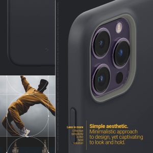 iPhone 14 Pro NanoPop Mag Dual tone Liquid Silicone Case by Caseology Magsafe Enabled - Black Sesame - ACS05014 - Image 4