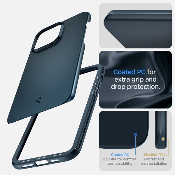 Apple iPhone 14 Pro Max Thin Fit Slim Case by Spigen - ACS04768 - Metal Slate - Image 7