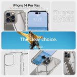Apple iPhone 14 Pro Max Quartz Hybrid Glass Back Case with Drop Protection by Spigen - ACS04830 - Crystal Clear - Image 2