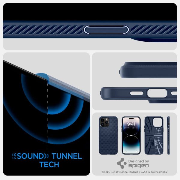 Apple iPhone 14 Pro Max Liquid Air Case by Spigen - ACS04814 - Navy Blue - Image 2
